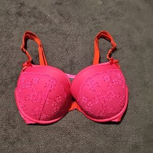 Victoria's Secret Pink and Orange Lace Bra